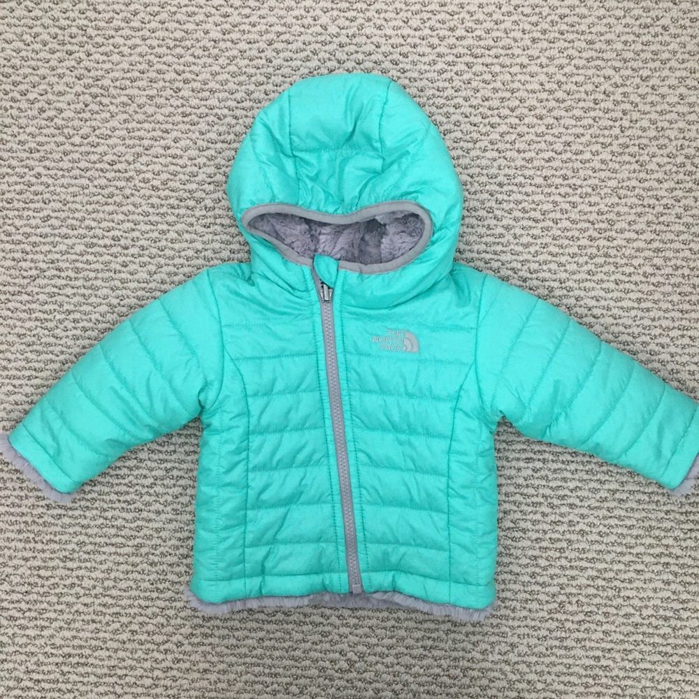 North Face baby girl reversible winter jacket